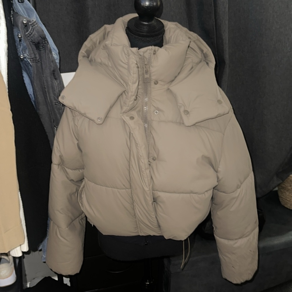 Zara Taupe Puffer Jacket